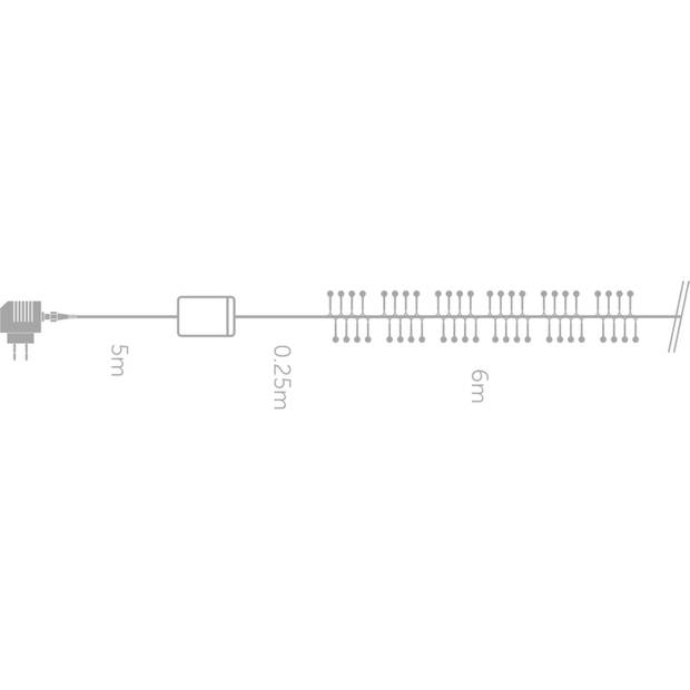 Vellight Bolletjes Kerstverlichting - 6m – 90 LED's – Wit – Binnen en Buiten