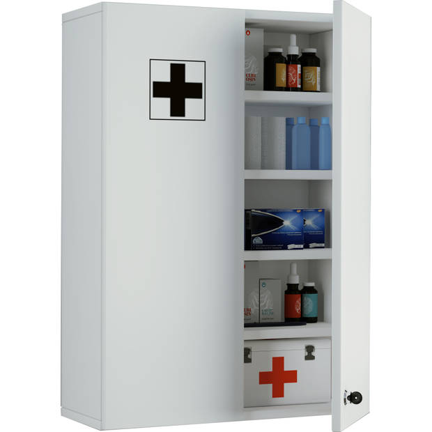 Medasa XL badkamerkast Medicijnkastje voor wandmontage, 2 deuren, met slotwit.