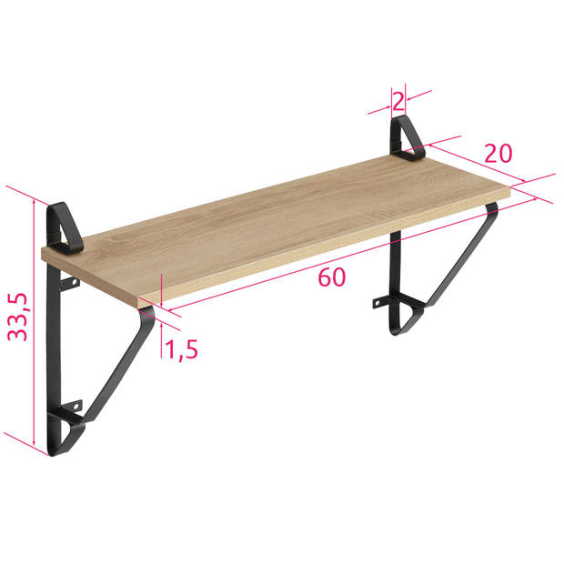 tectake - 2 Wandplanken Irvine industrieel lichtbruin - 404428