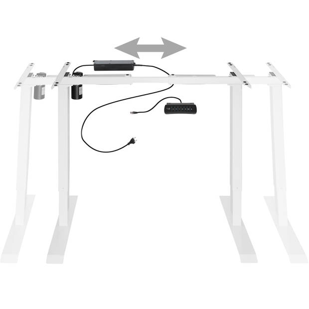 tectake - elektrisch tafelframe Piotr- wit - memory functie- 403000