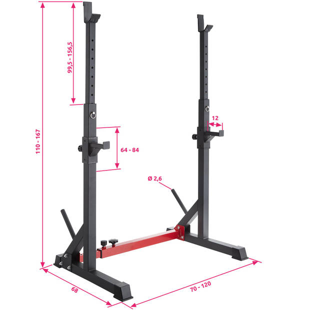 tectake - squat rek - squat rack - Apollo - zwart / rood - 404236