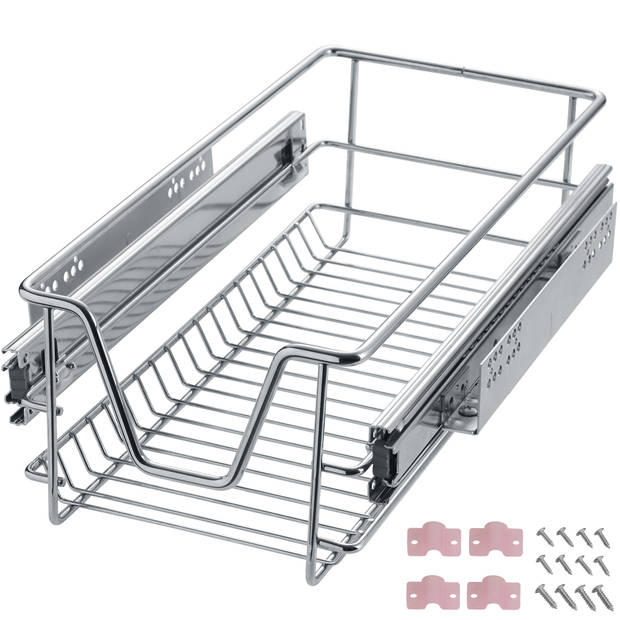 tectake - 2 x Telescopische lade voor keuken en slaapkamer kasten 27 cm