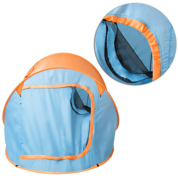 Pop-up tent waterkolom 1500 mm/cm² blauw-oranje 401674