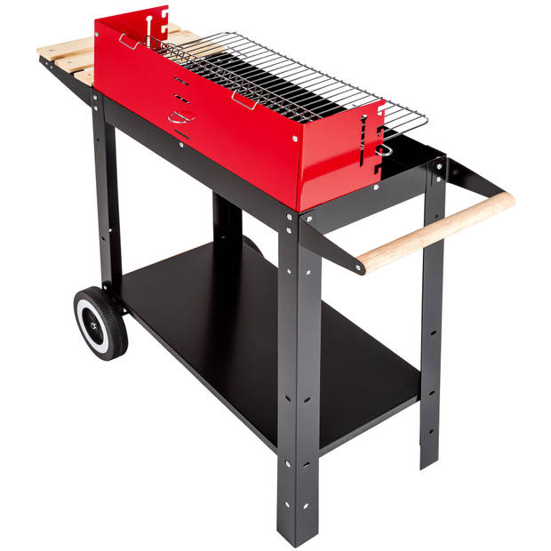 tectake - BBQ grill - houtskool barbecue - zwart rood - 402329