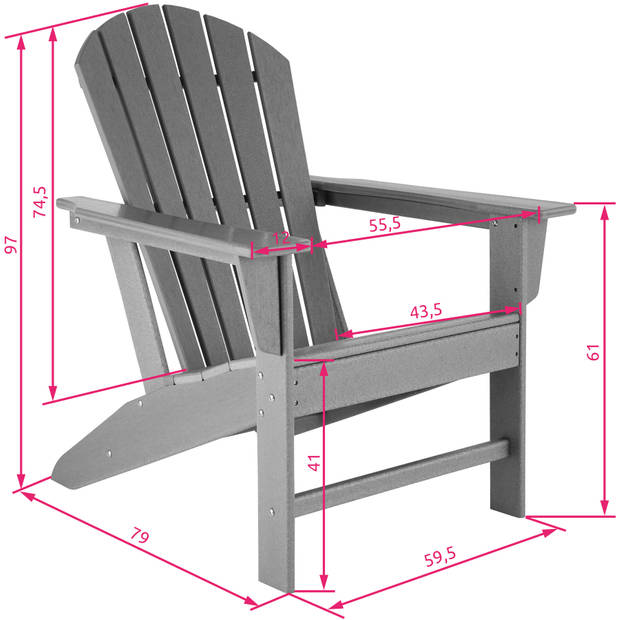 tectake - set tuinstoelen met tafeltje - "Janis"- grijs - 404621