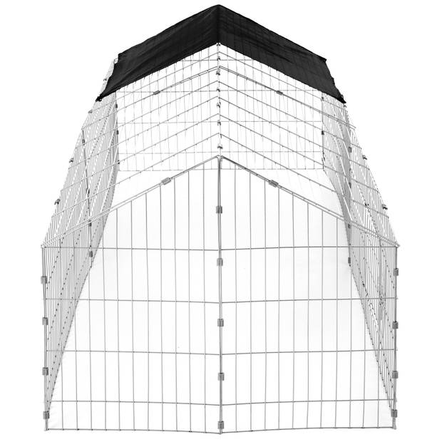 tectake - konijnenren met zonnescherm zwart- 402421