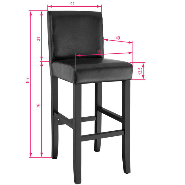 tectake - 2 barkrukken van imitatieleer zwart - 403510