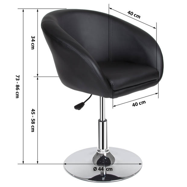 tectake barkruk - Bar fauteuil kruk barkruk lounge stoel barstoel - 401573