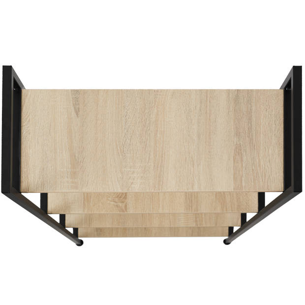 tectake - Wandkast Leeds industrieel lichtbruin - 67,5 x 31,5 x 121,5 cm – 404153