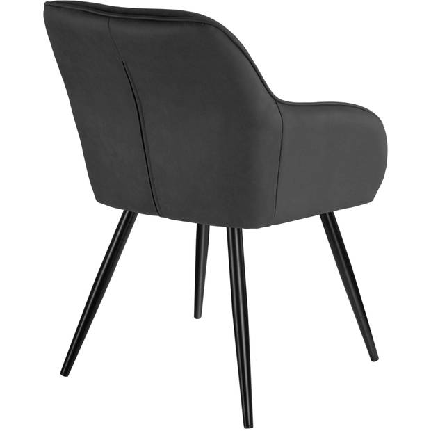 tectake - Stoel Marilyn stof antraciet / zwart SKU: 403669