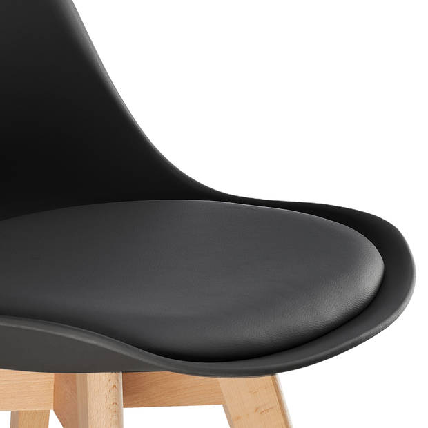 tectake - 4 eetkamerstoelen Friederike - zwart - 403814