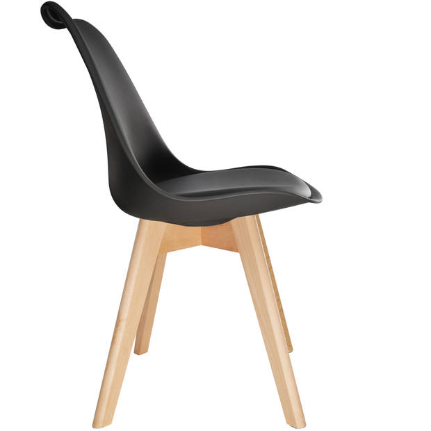 tectake - 2 eetkamerstoelen Friederike - zwart - 403811