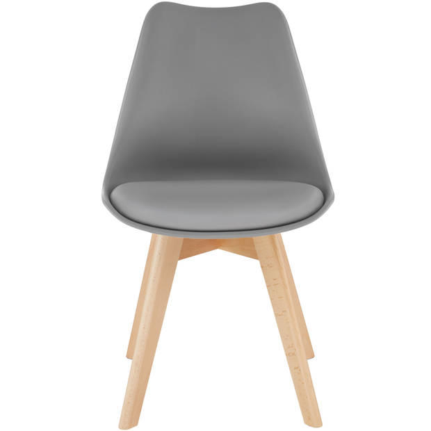 tectake - 2 eetkamerstoelen Friederike - grijs - 403812