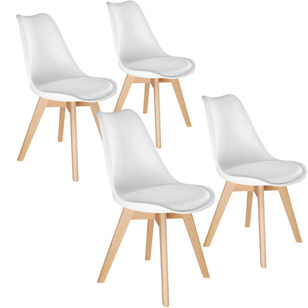 tectake - 4 eetkamerstoelen Friederike - wit - 403813