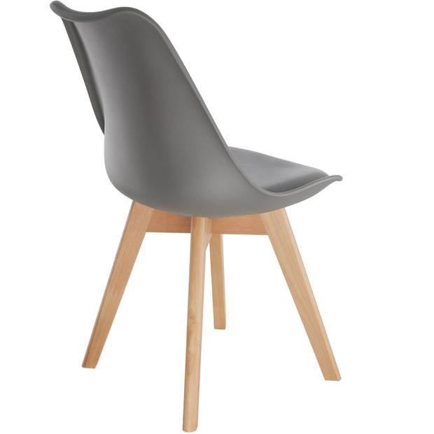 tectake - 4 eetkamerstoelen Friederike - grijs - 403815