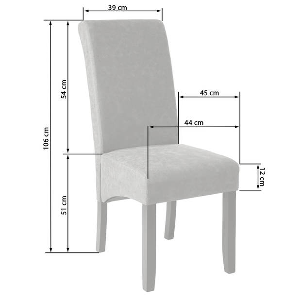 tectake - 2x Eetkamerstoel Eetkamerstoelen Set bruin