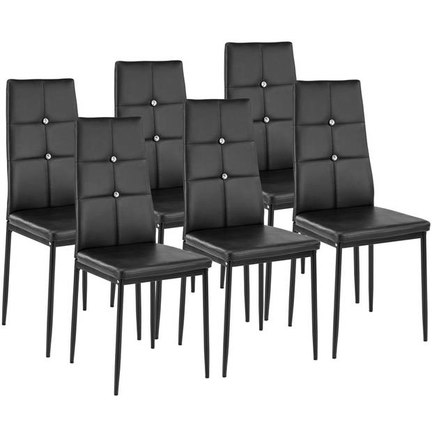 tectake eetkamerstoelen Julien - set van 6 - Zwart