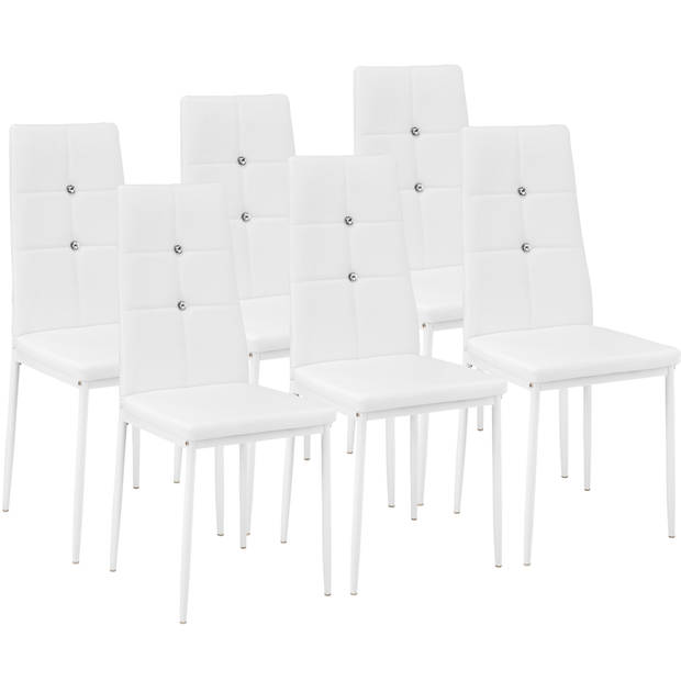 tectake - set van 6 eetkamerstoelen Julien wit - 402543