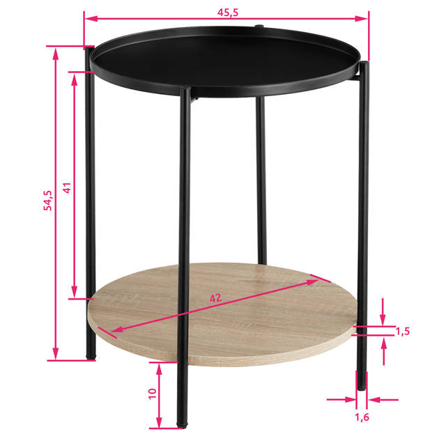 tectake - Bijzettafel Sunderland industrial light - 404260