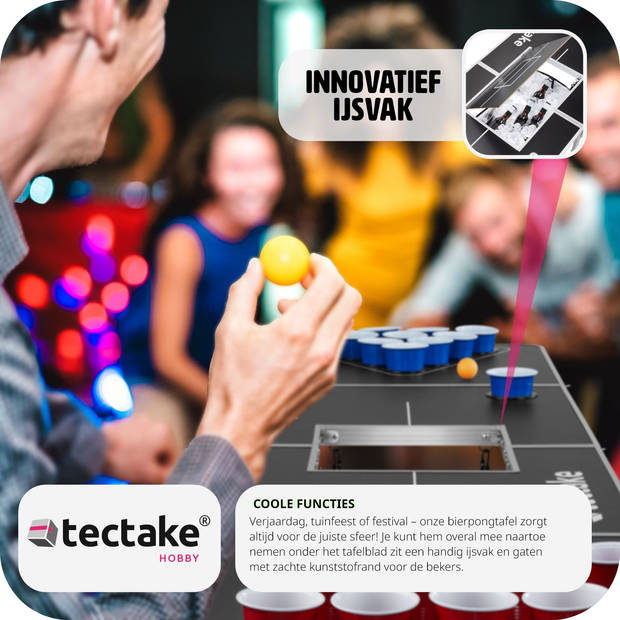 tectake® - Bierpongtafel Brew Battle - incl 100 bekers en 6 ballen