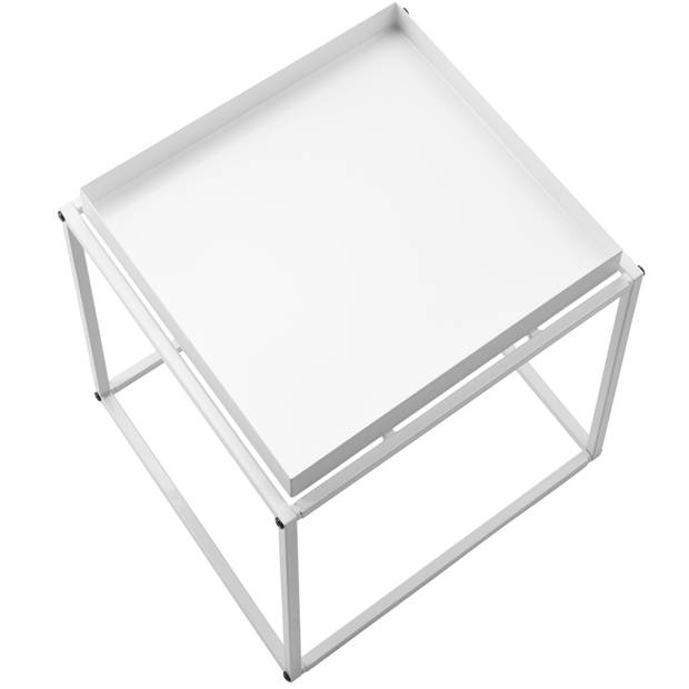 tectake - Bijzettafel Cambridge wit - 40x40x44cm, maximale draagkracht 30kg - 404183