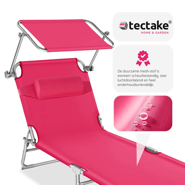 tectake - Zonnestoel Chloe - ligbed - pink - 403419