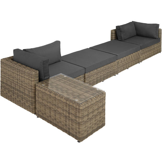 tectake - wicker loungeset San Domino bruin - 403168