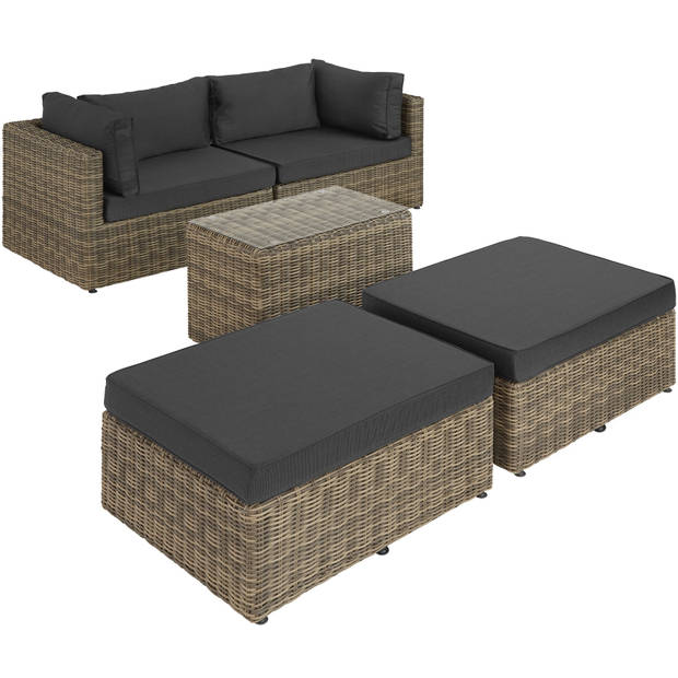 tectake - wicker loungeset San Domino bruin - 403168