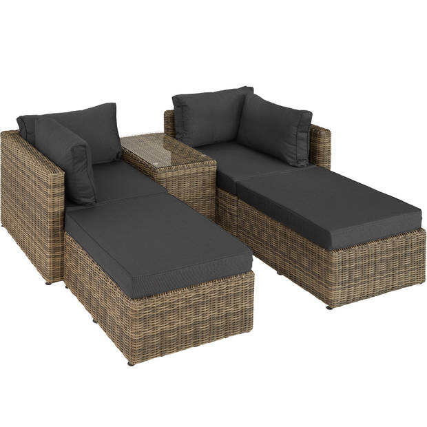 tectake - wicker loungeset San Domino bruin - 403168