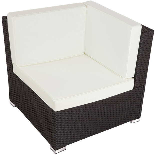 tectake - Wicker loungeset zitgroep tuinset Venetië - losse elementen - zwart - 403421