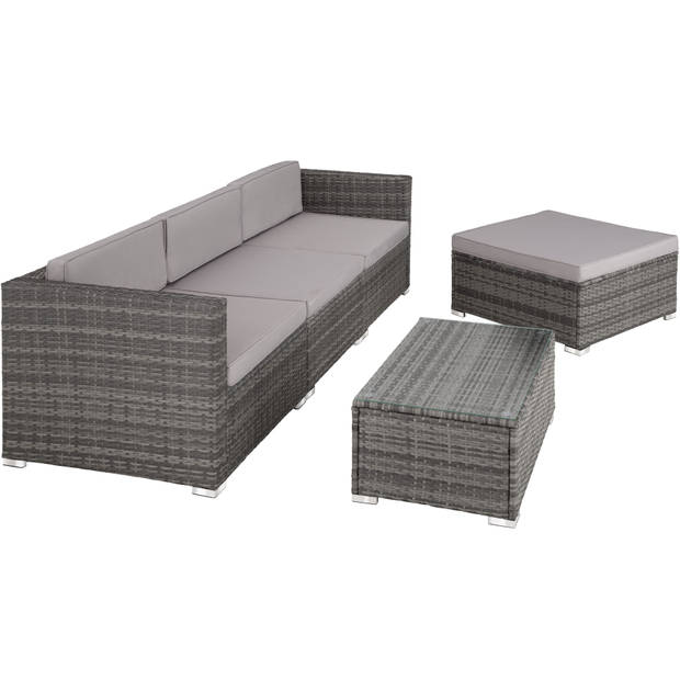 tectake -Zitgroep Florenz- Wicker tuinset - grijs - 403827