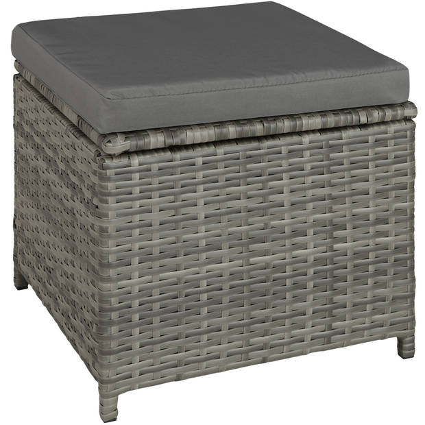 tectake - Wicker zitgroep Barletta - grijs / beige- 404397