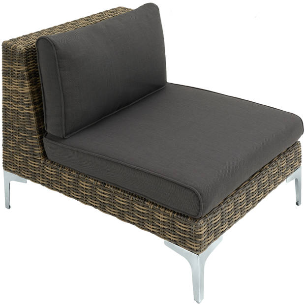 tectake - Modulaire wicker set Villanova natuur - 3 x middendeel - 404658