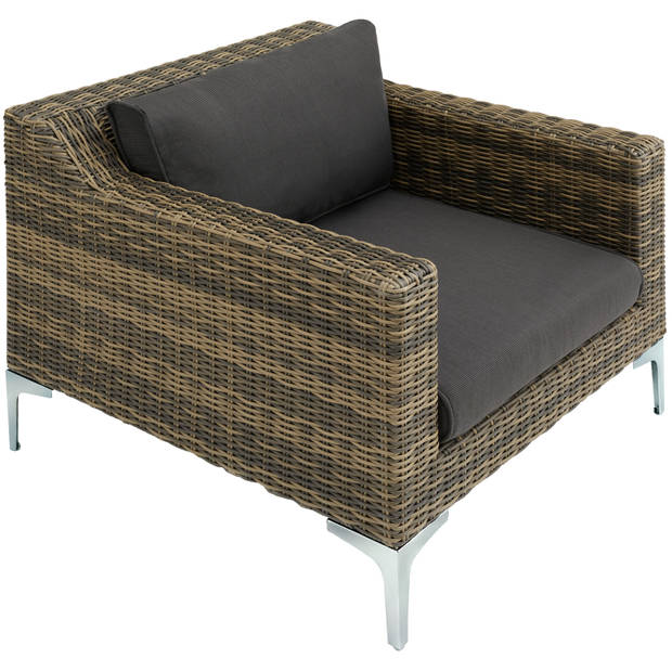 tectake - Modulaire wicker set Villanova natuur - 2 x fauteuil - 404659