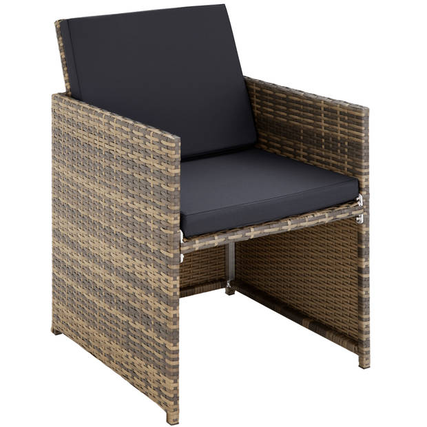 tectake - zitgroep New York-Wicker Tuinset-incl. 2overtreksets en beschermhoes- natuur-403642