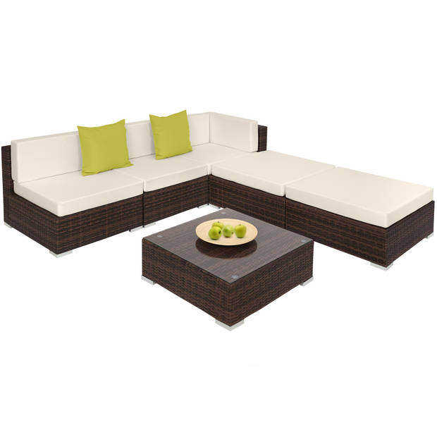 tectake - Wicker zitgroep Parijs, variant 2 bruin mix SKU: 403831