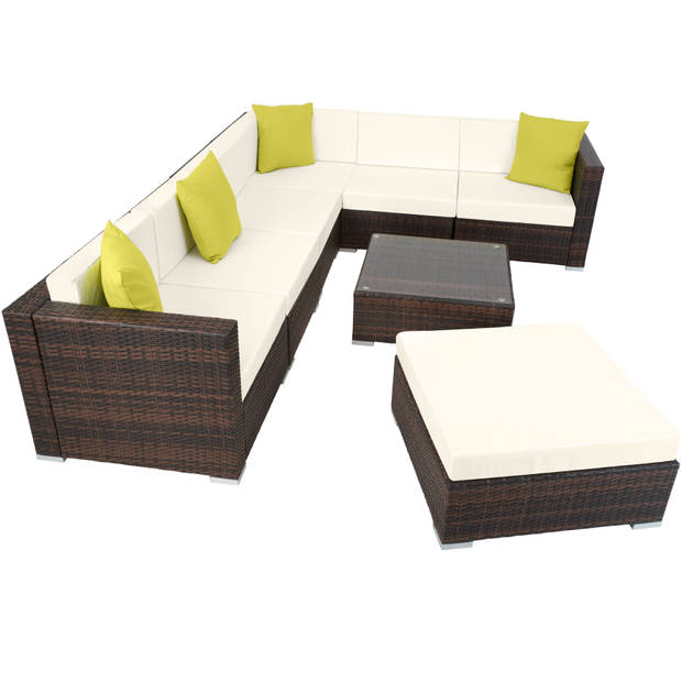 tectake -loungeset Marbella- Wicker Tuinset- bruin mix - 403837