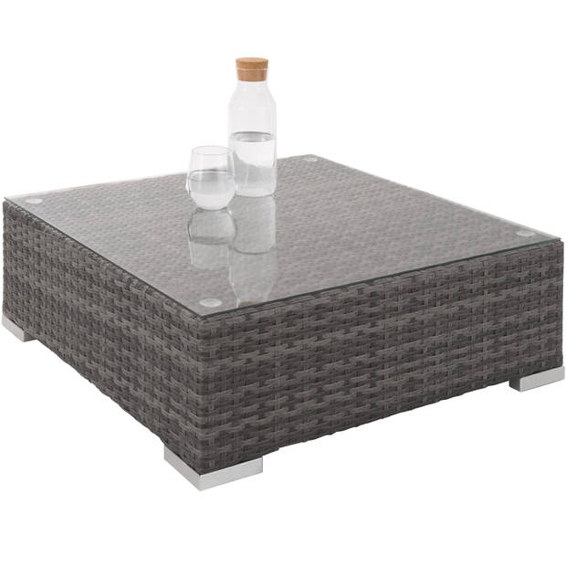 tectake - Las Vegas - Wicker loungeset - zitgroep XXL - grijs - 403840