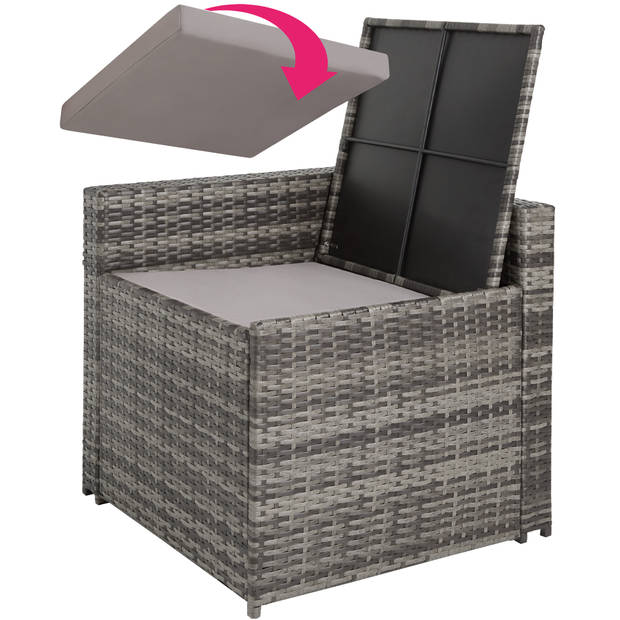 tectake - Wicker loungeset Verona grijs - 404234