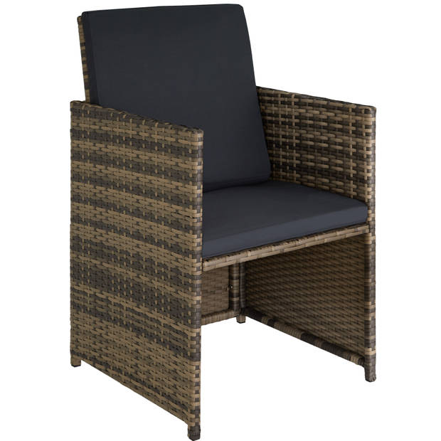 tectake - luxe Wicker zitgroep Palma 8+4+1 - natuur/donkergrijs - 404395