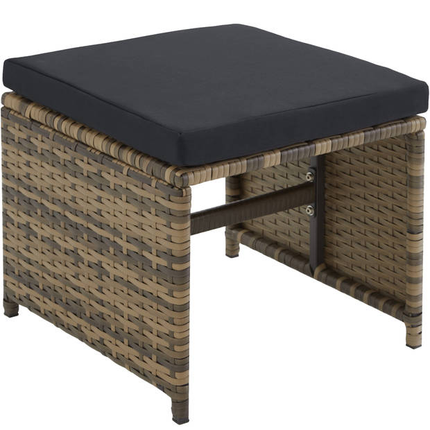 tectake - luxe Wicker zitgroep Palma 8+4+1 - natuur/donkergrijs - 404395