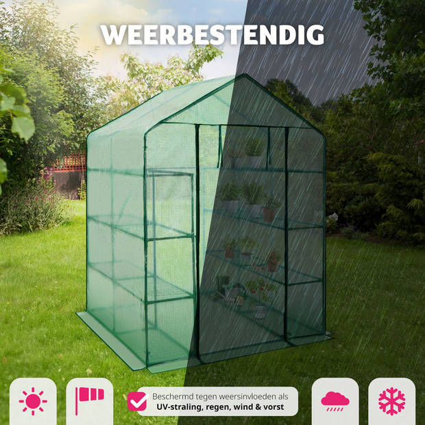 tectake® Broeikas - Hobbykas - Veel Werkruimte - 143x143x195 cm - Voor Tuin en Buiten