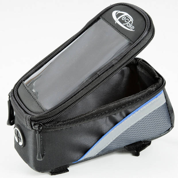 tectake - Frametas fietstas voor o.a. smartphone e.d. zwart blauw S 401606