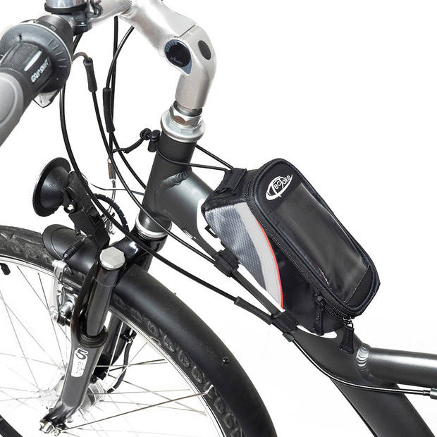 tectake - Frametas fietstas voor o.a. smartphone e.d. zwart rood M 401608