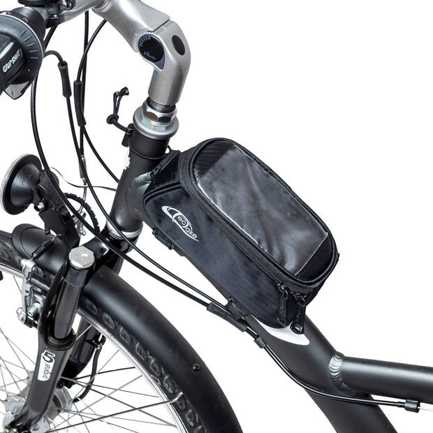 tectake - Frametas fietstas voor o.a. smartphone e.d. zwart S 401613