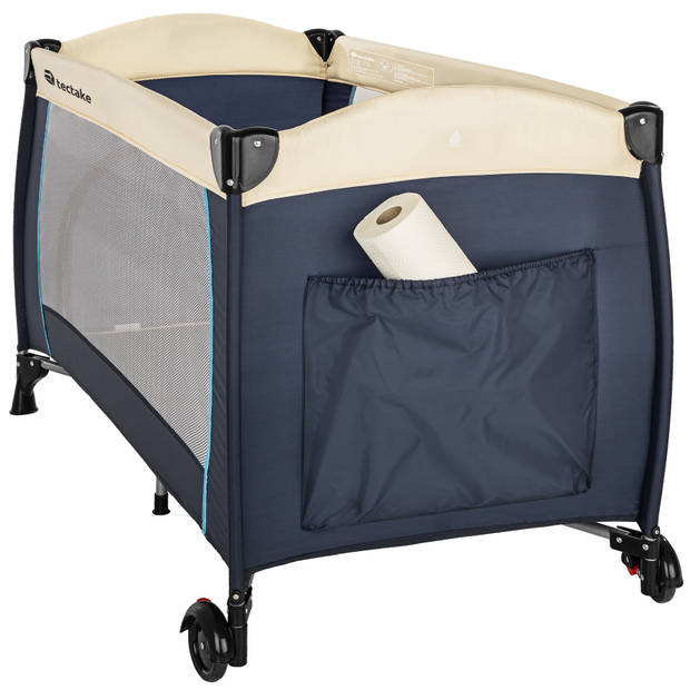 tectake - kinder reisbed babybed - blauw - 402416 - 126x65x80 cm met draagtas