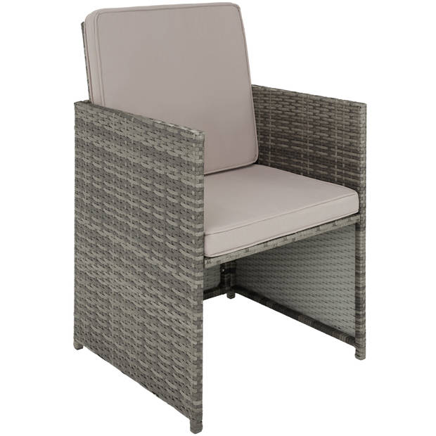 tectake - Wicker zitgroep Palermo grijs - 403562