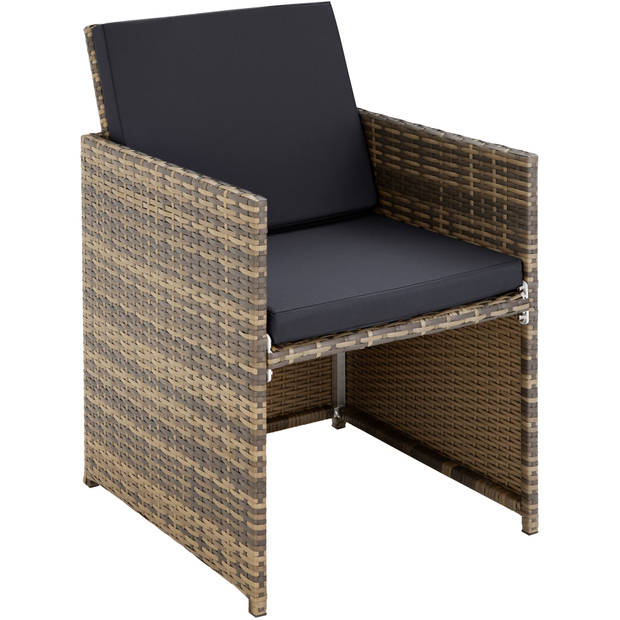 tectake -Manhattan tuinset-Wicker meubelset- Incl. beschermhoes-natuur- 403757