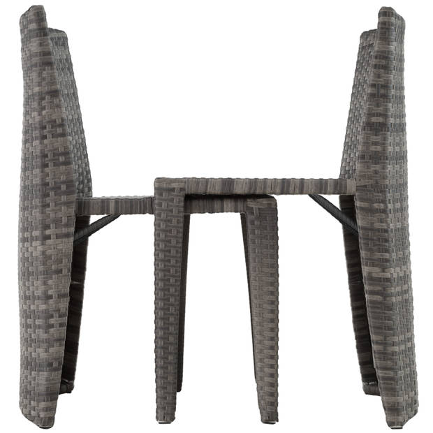 tectake wicker tuinset Bistroset - Hamburg - diverse kleuren - grijs – 404210