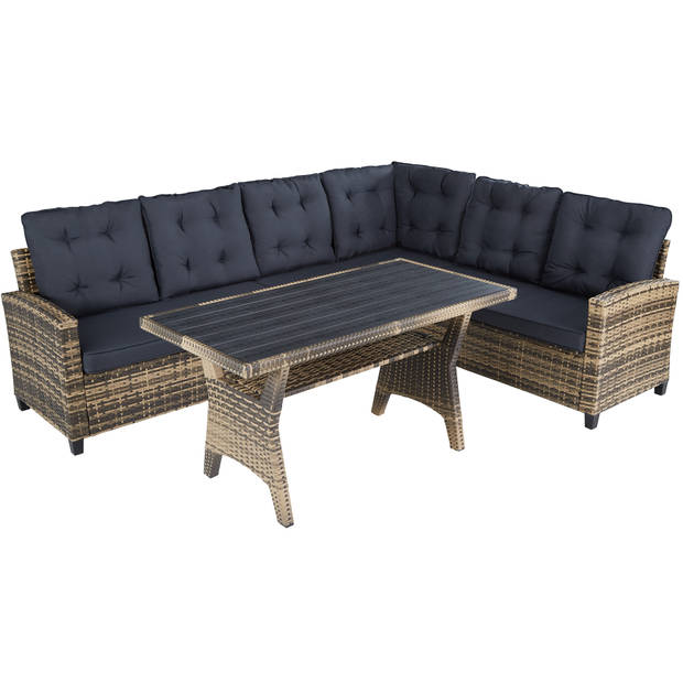 tectake - Wicker zitgroep - loungegroep Catania - natuur - 404251